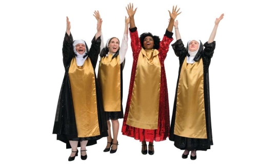Rental Costumes for Sister Act - Glitter Habits Deloris, Mary Roberts, Mary Lazurus, and Mary Patrick
