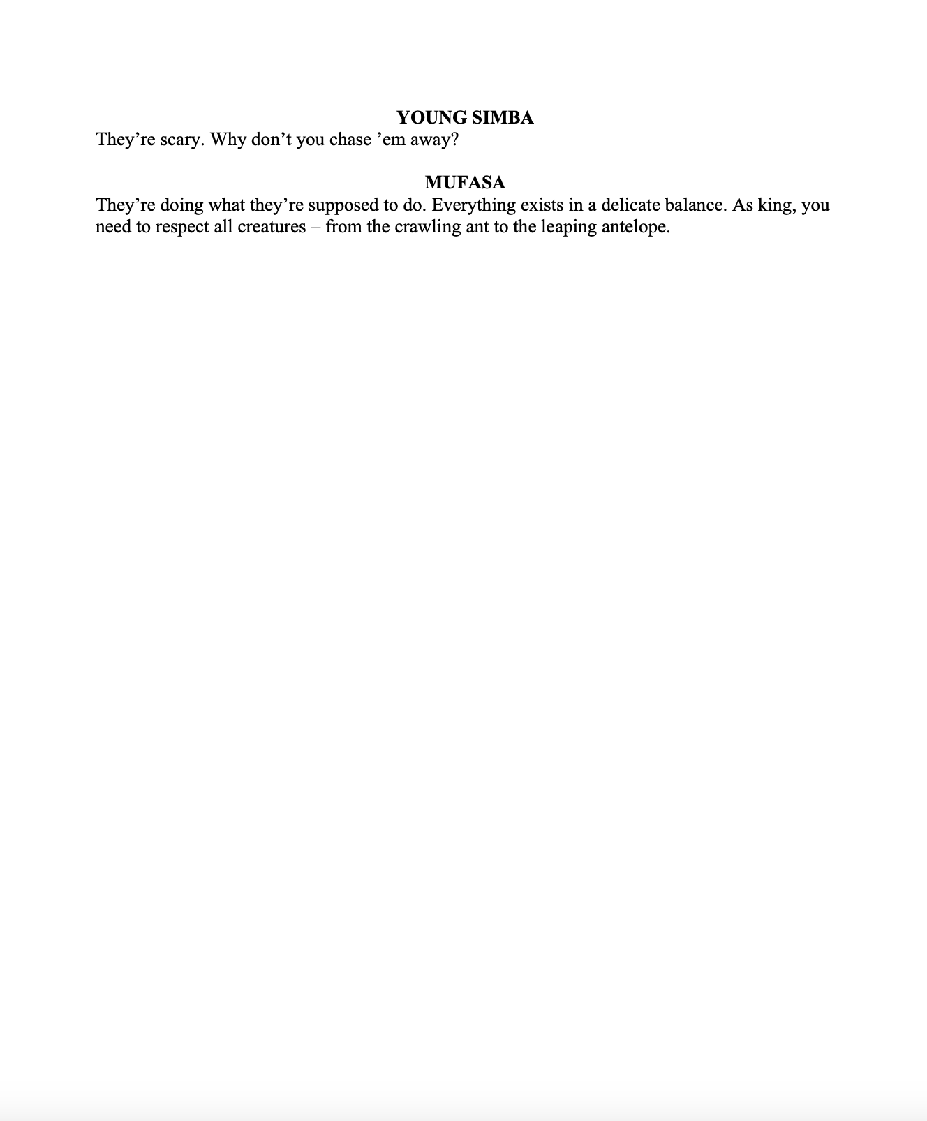 Audition Side Young Simba Mufasa