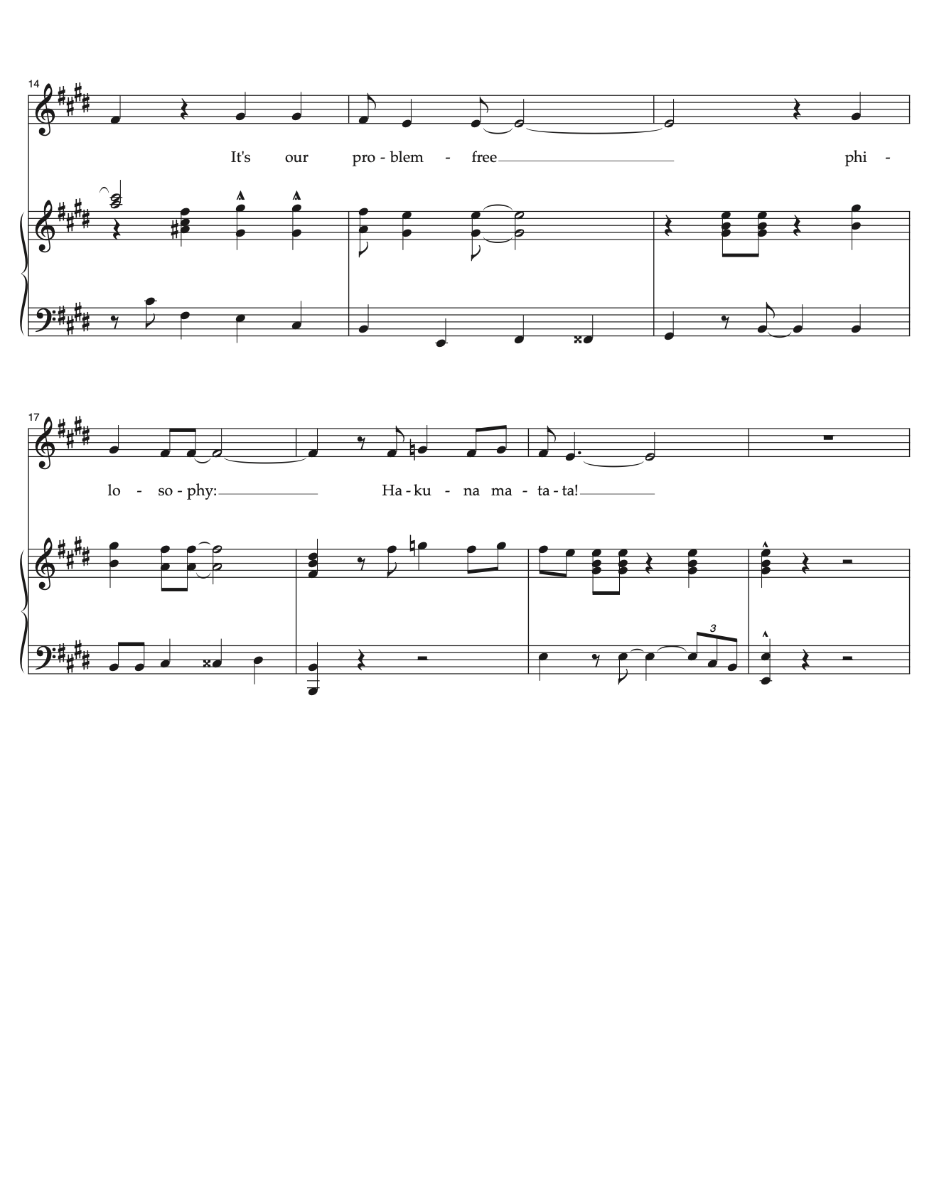 Hakuna Matata Ensemble, Young Simba, Simba