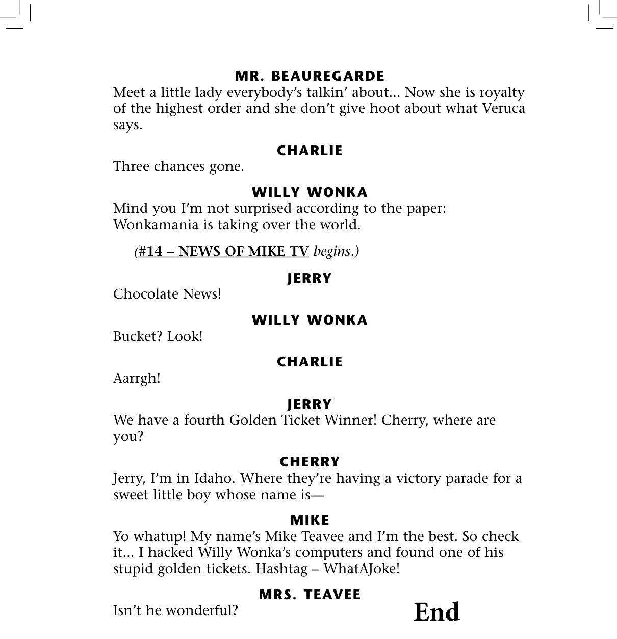 Jerry, Cherry, Wonka, Charlie, VIolet, Mr. Beauregarde, Mike, Mrs. Teavee Side 2