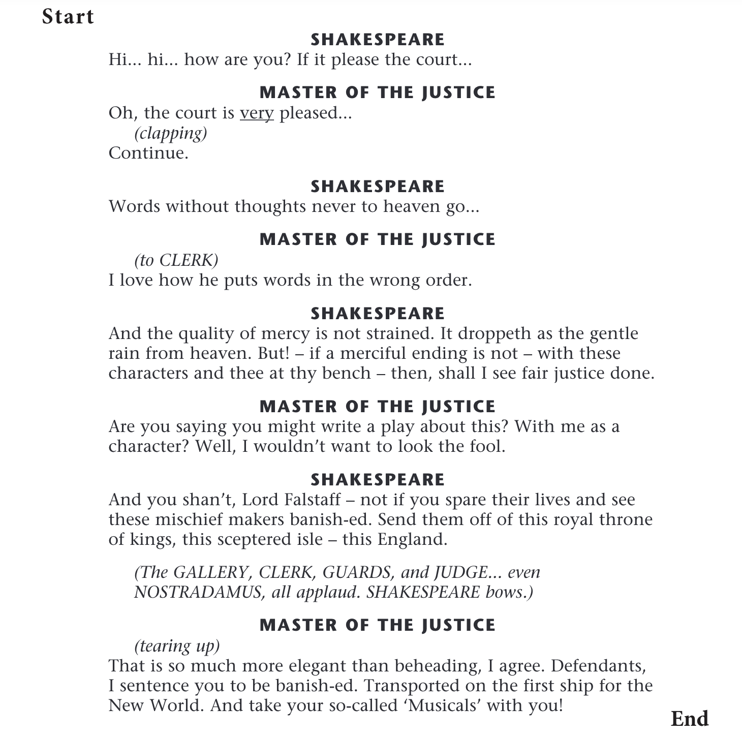 Master of the Justice Shakespeare Side