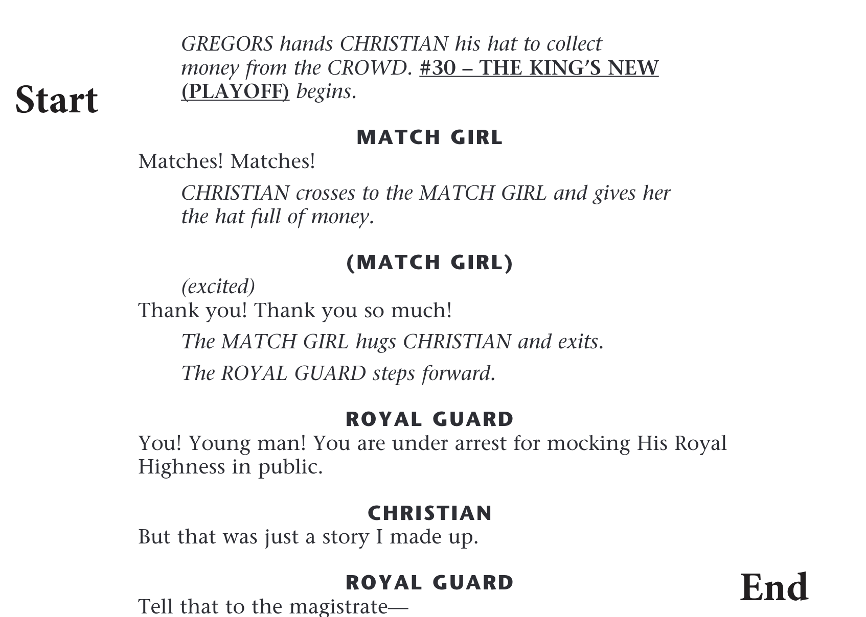 Match Girl, Royal Guard, Christian Side