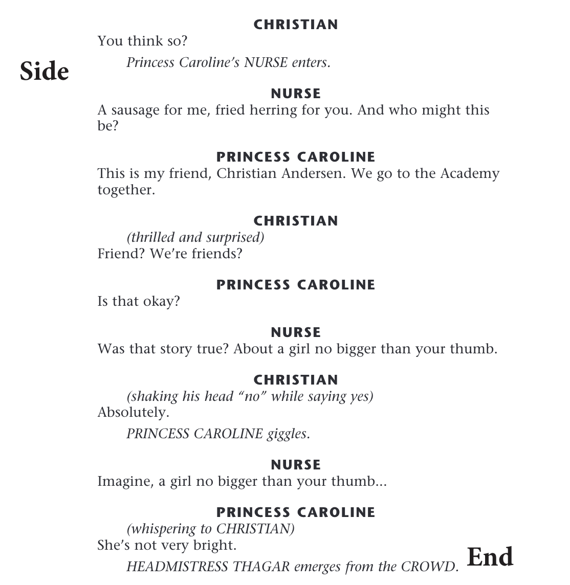 Nurse, Princess Caroline, Christian Side