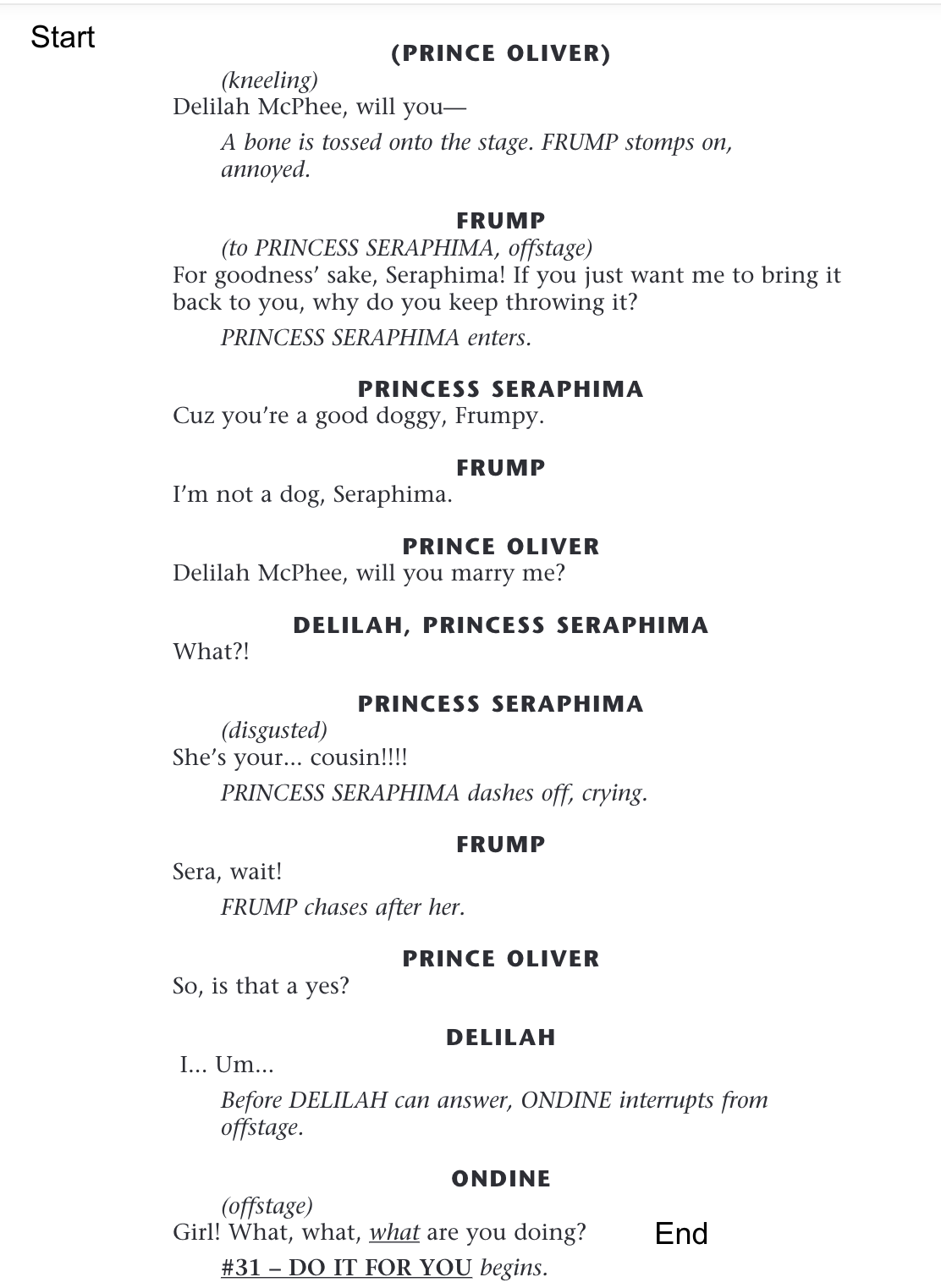 Prince Oliver, Delilah, Princess Seraphima, Frump, Ondine