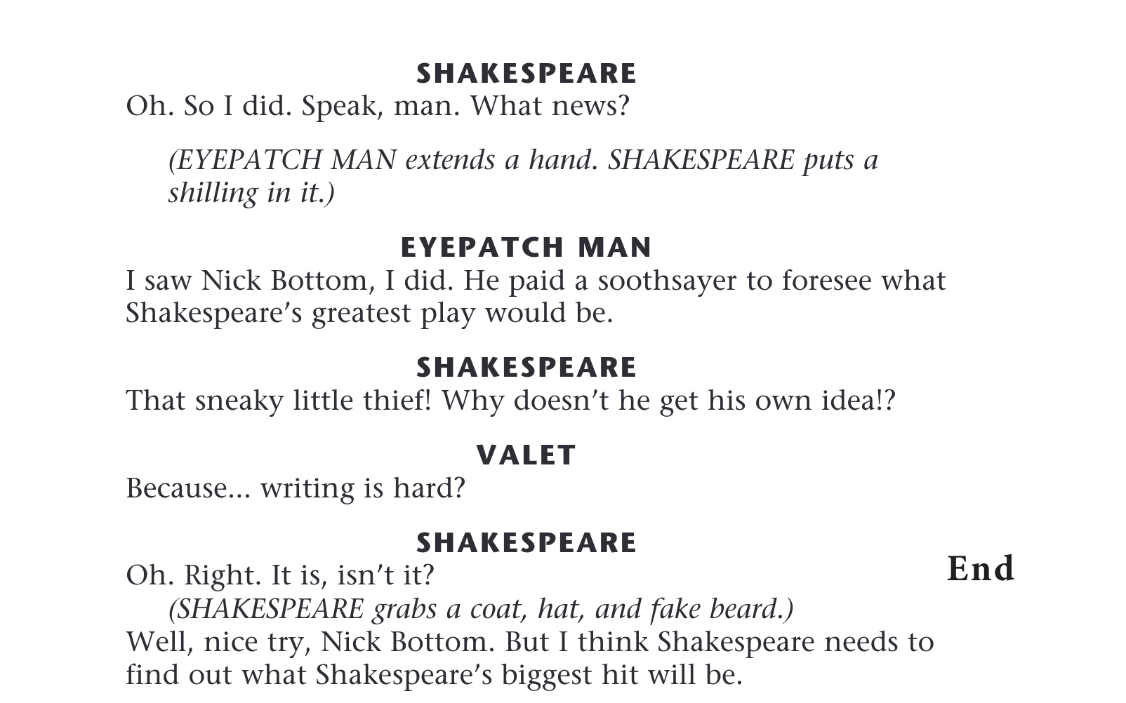 Shakespeare, Eyepatch Man, Valet Side 2