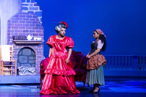 Cinderella Broadway musical costume rentals - Cinderella and Stepmother  - Front Row Theatrical - 800-250-3114
