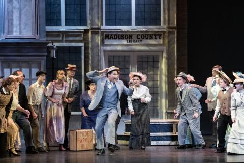 Music Man rental set - Front Row Theatrical Rental -  town square set - 800-250-3114