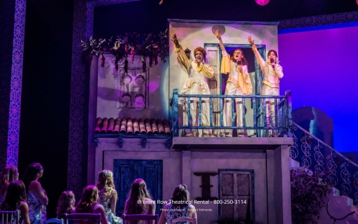 Mamma Mia premium scenery rental set from Front Row Theatrical Rental - 800-250-3114