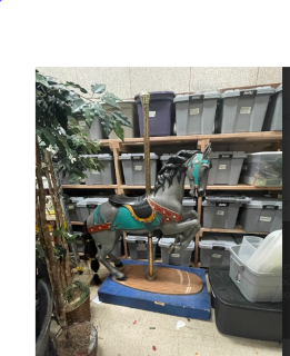Looking to do Carousel? Once Upon a Mattress? Macbeth set in a carnival? Then we have the carousel horse for you! With hidden wheels underneath, this horse can ride smooth across the stage. Available for pick up ,  contact Annie Raczko araczko@spsd.us