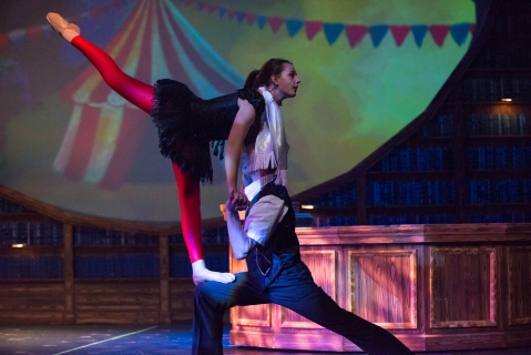 Matilda the musical, Broadway costume rental acrobat costume, Front Row Theatrical Rental