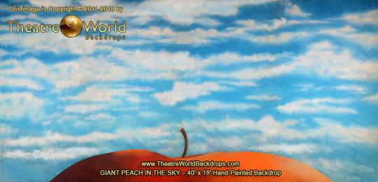 Giant Peach in the Sky Scenic Backdrop
