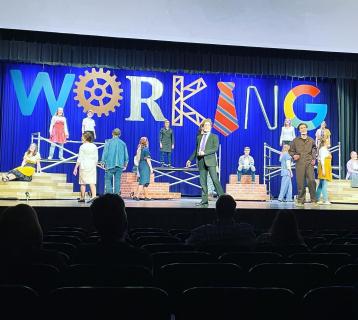 Working Sign Blue wash