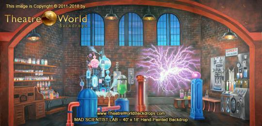Mad Scientist Laboratory Scenic Backdrop
