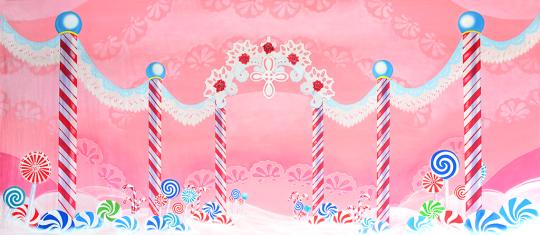 Simple Lace Candyland Backdrop for productions of The Nutcracker