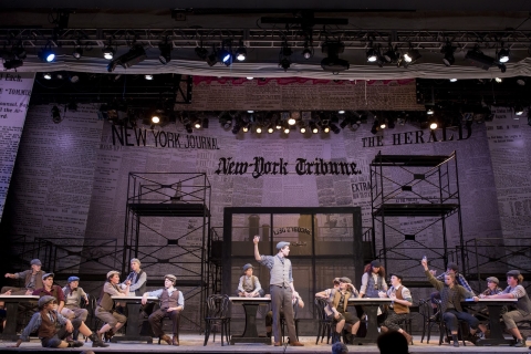 Newsies Props Backdrop Printing Press And Costumes Music Theatre International