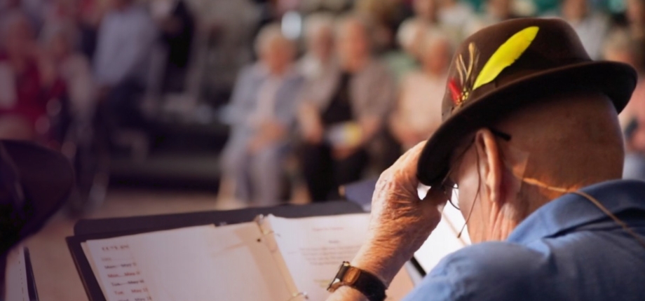 Broadway Senior Broadway Senior actor reading a script