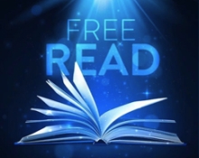 Blue background featuring text 'free read' and a book