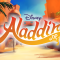 A curtain warmer of a desert marketplace and Disney's Aladdin JR logo